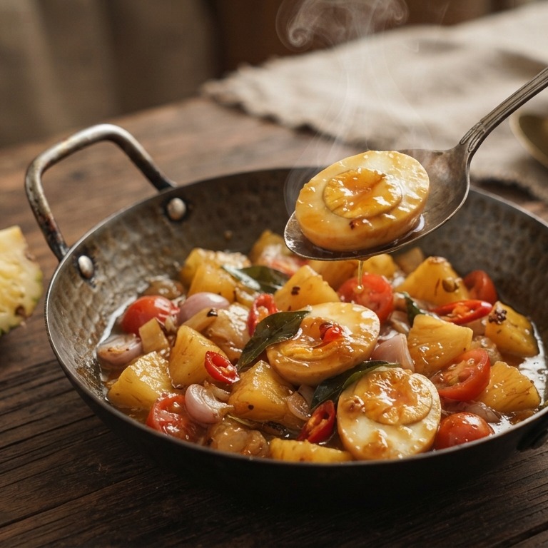 Telor Nanas (eieren in ananas sausje) recept