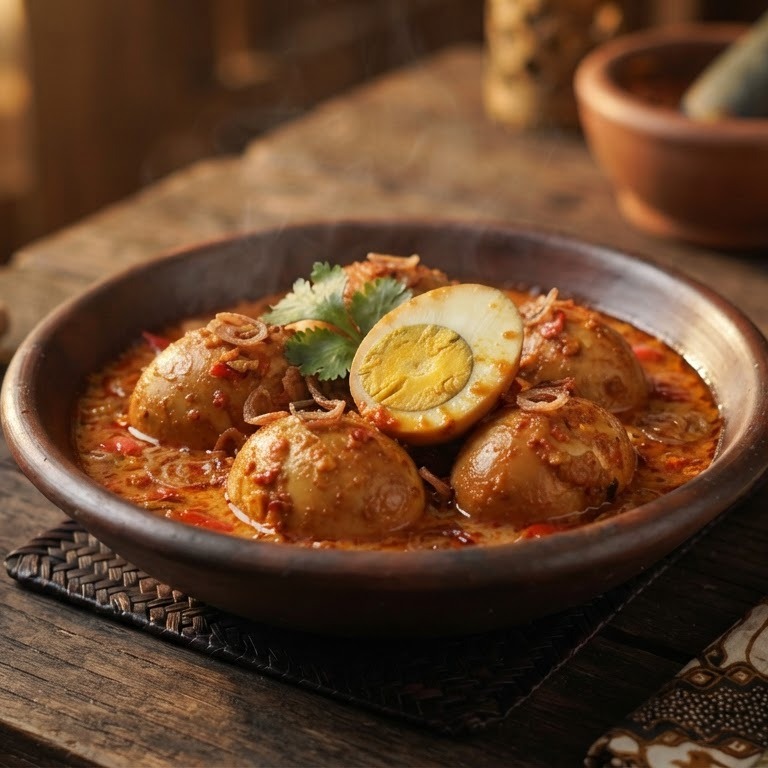 Telor Peniki Tjililitan (gesmoorde pittige eieren) recept