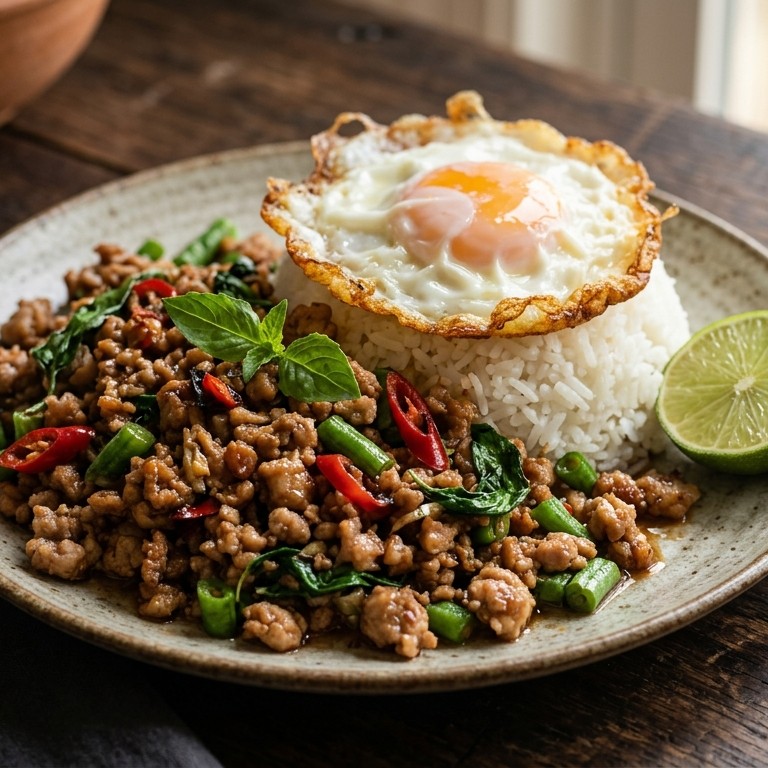 Thais varkensvlees met basilicum recept