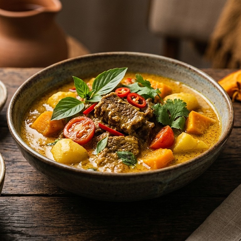 Thaise gele curry met rundvlees recept