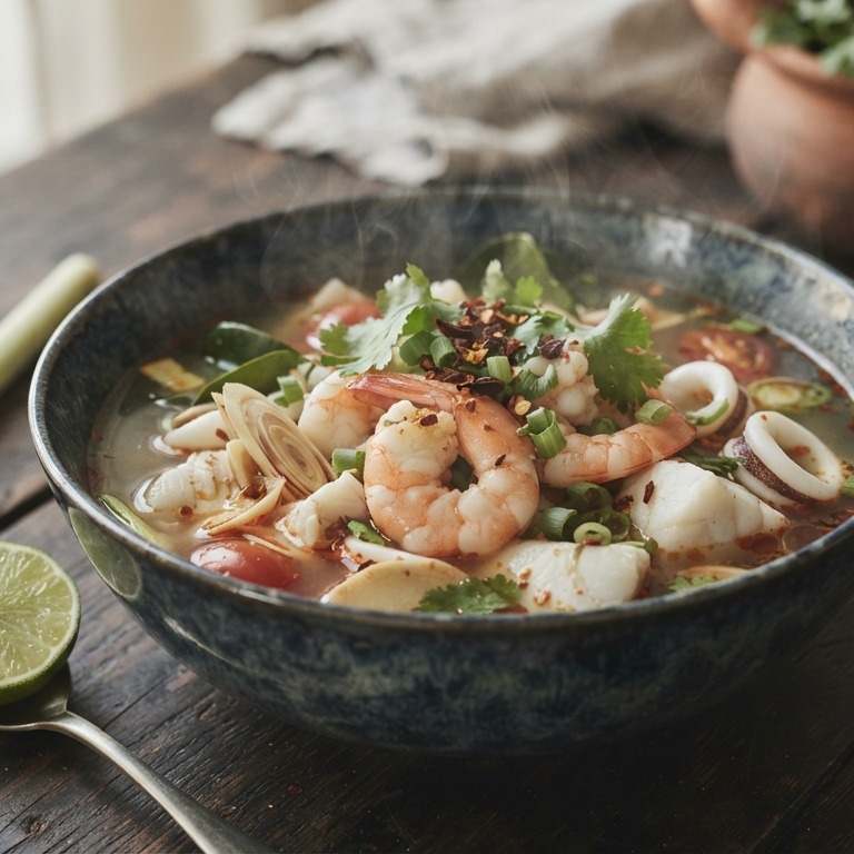 Thaise gemengde vissoep recept