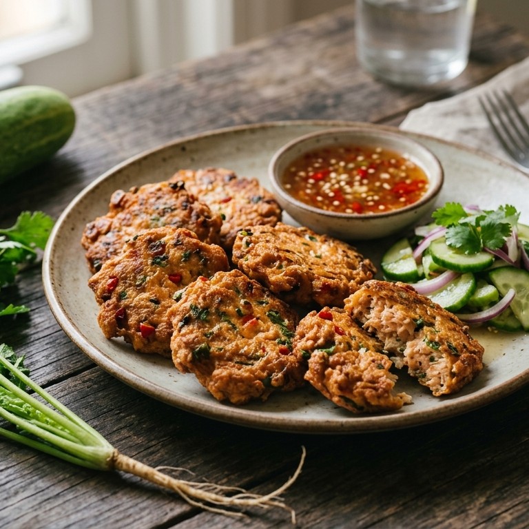 Thaise viskoekjes met komkommer recept