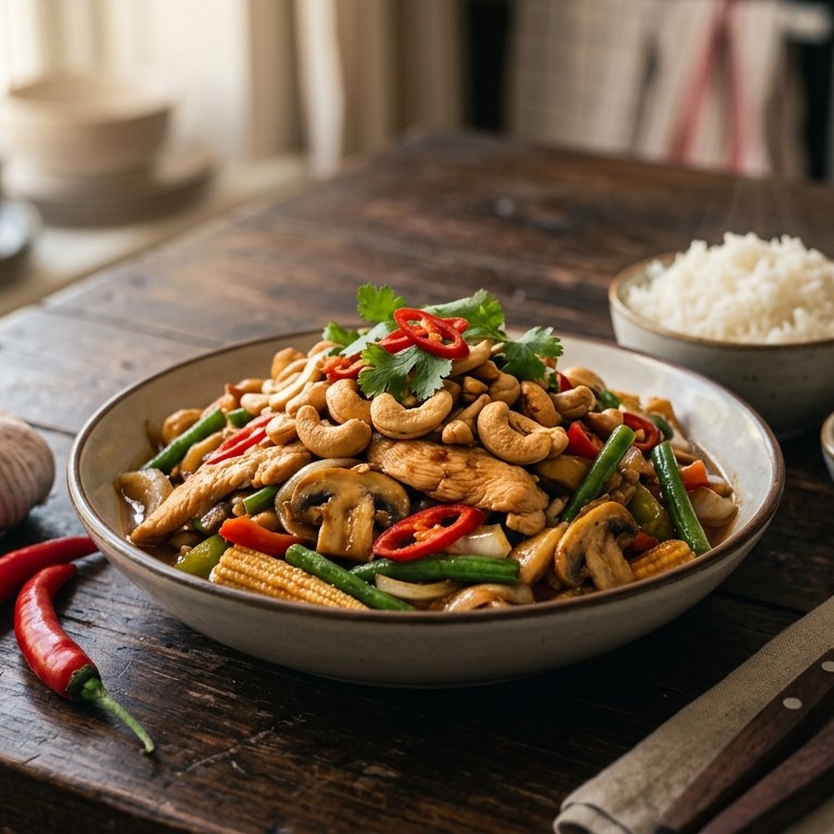 Thaise wokschotel met kipfilet en cashewnoten recept