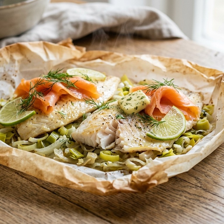 Tilapiapakketjes met gerookte zalm recept