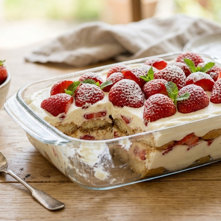 Tiramisu met aardbeien recept