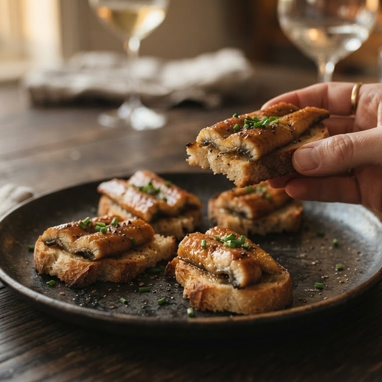Toast met paling recept