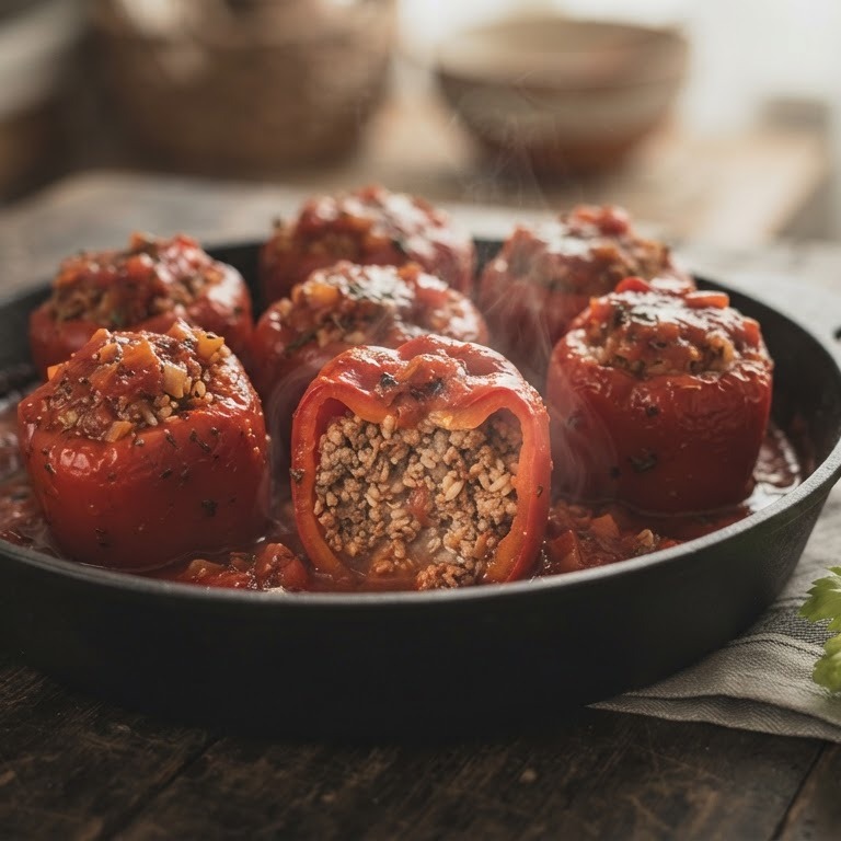 Toltott paprika (Gevulde paprika's) recept