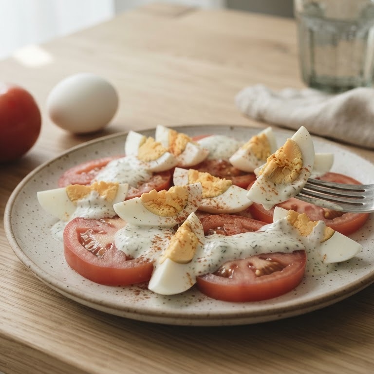 Tomaat/ei salade recept