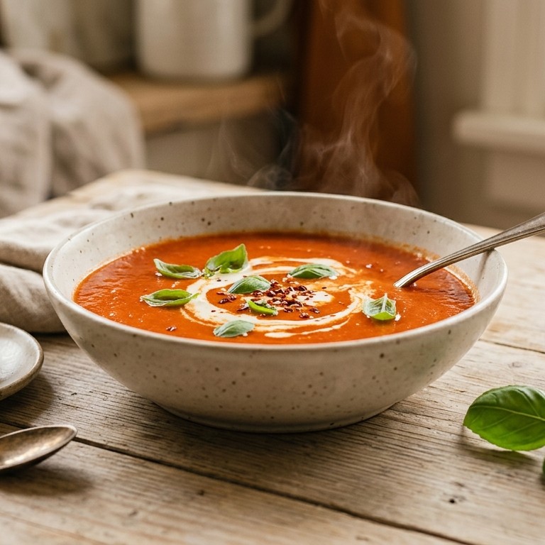 Tomaat en gegrilde paprikasoep recept