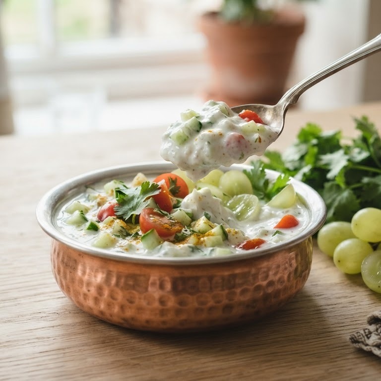 Tomaat-komkommer raita recept