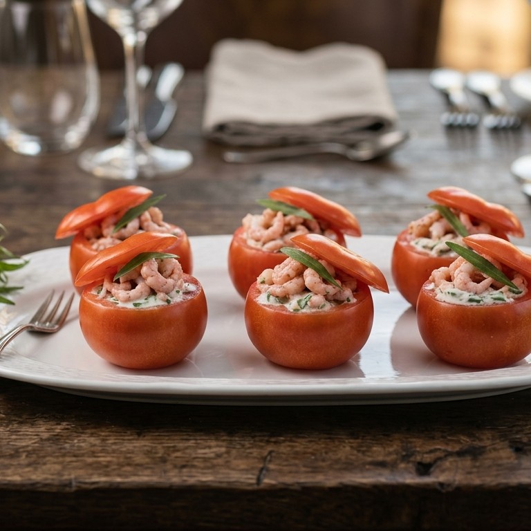 Tomaatjes met garnalen recept