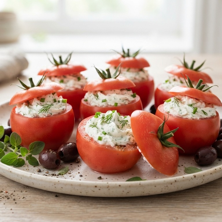 Tomaten gevuld met kruindenroomkaas recept