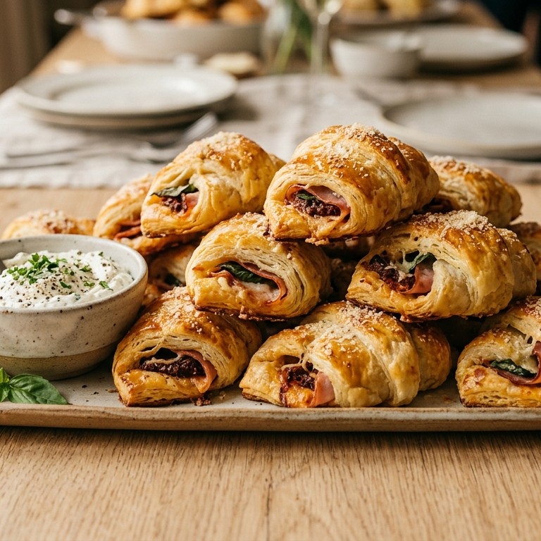 Tomaten-hamcroissants voor buffet recept