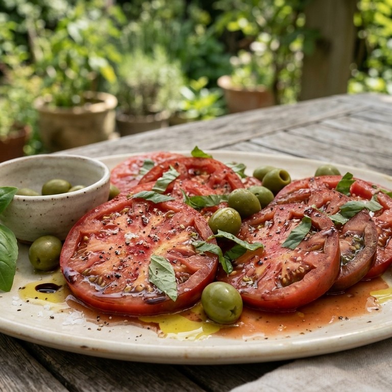 Tomaten met groene olijven recept