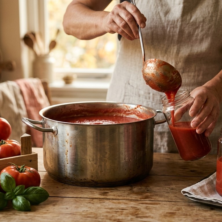 Tomatenpuree (basis voor diverse gerechten, soepen en sauzen) recept