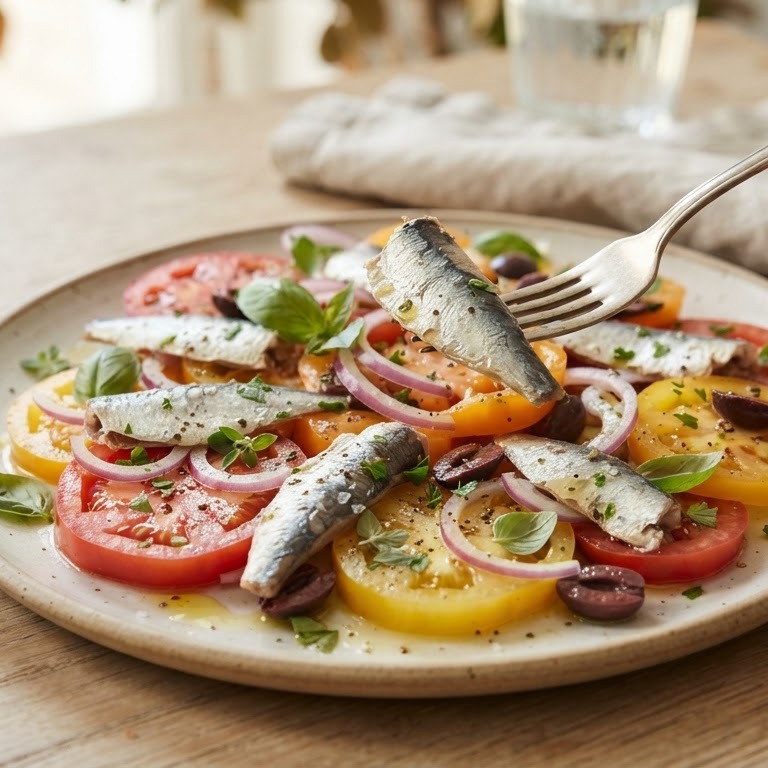 Tomatensalade met sardientjes recept