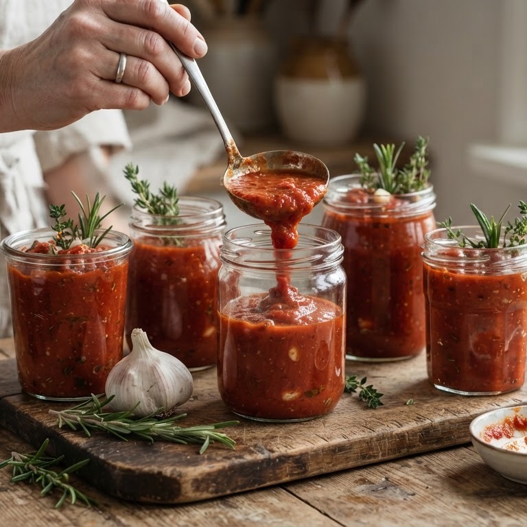 Tomatensaus voor de voorraad recept