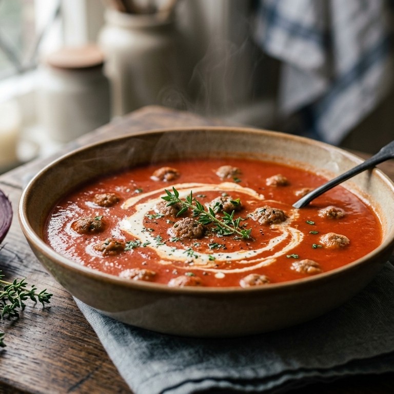 Tomatensoep met ballen recept