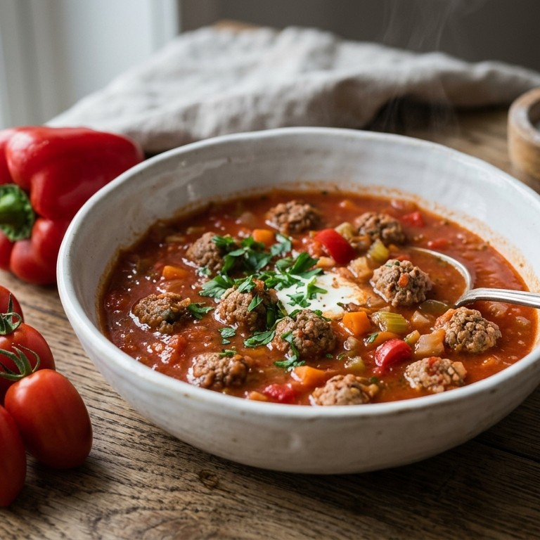 Tomatensoep met balletjes recept