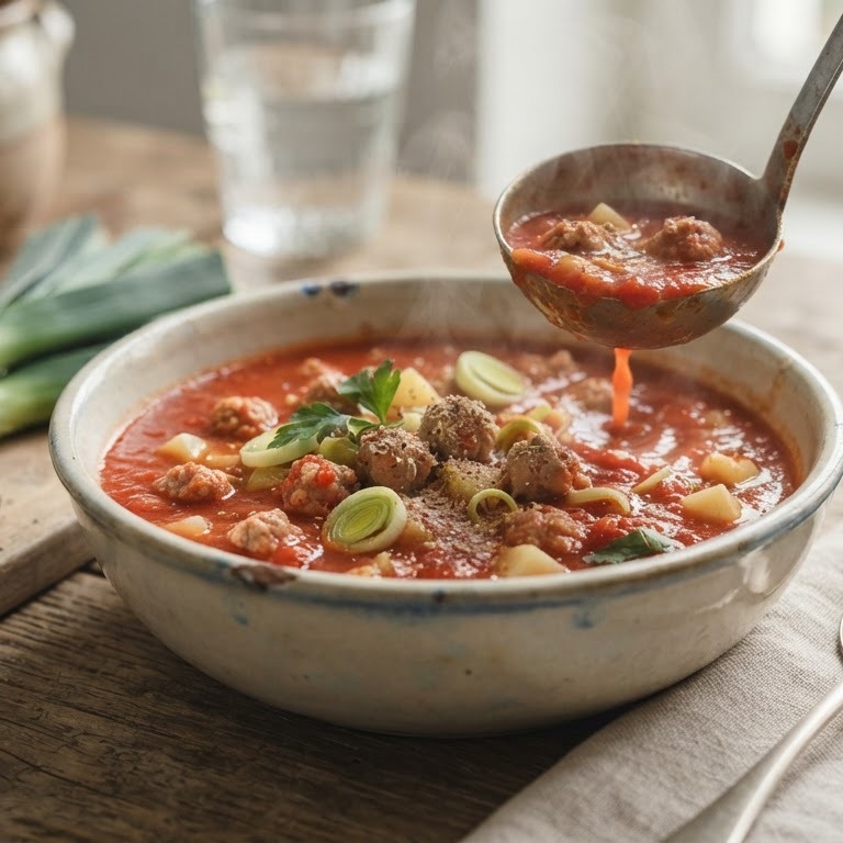 Tomatensoep met balletjes recept
