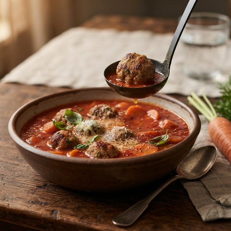 Tomatensoep met Italiaanse balletjes recept