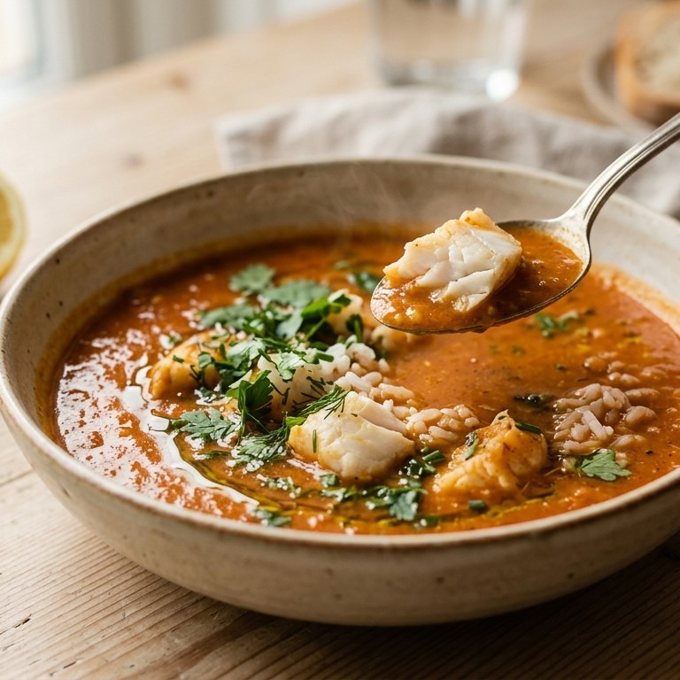 Tomatensoep met koolvisfilet recept