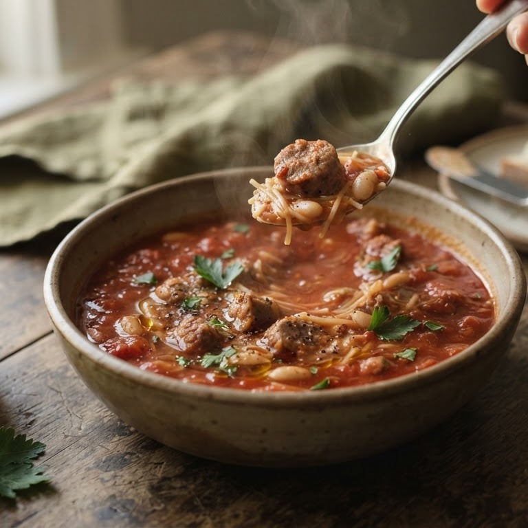Tomatensoep met verse worst recept