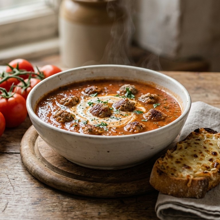 Tomatensoep met worstballetjes recept