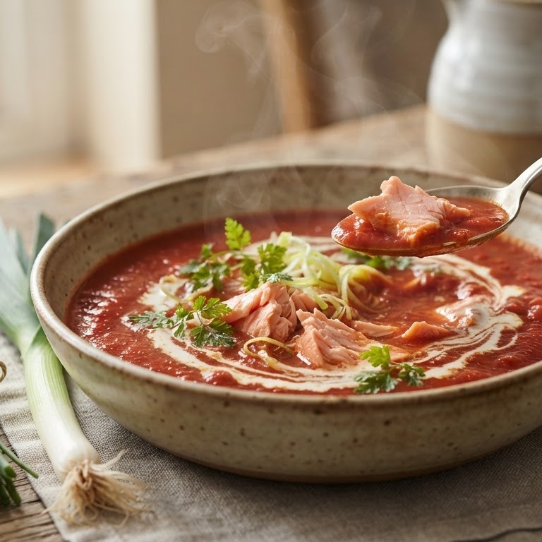 Tomatensoep met zalm recept