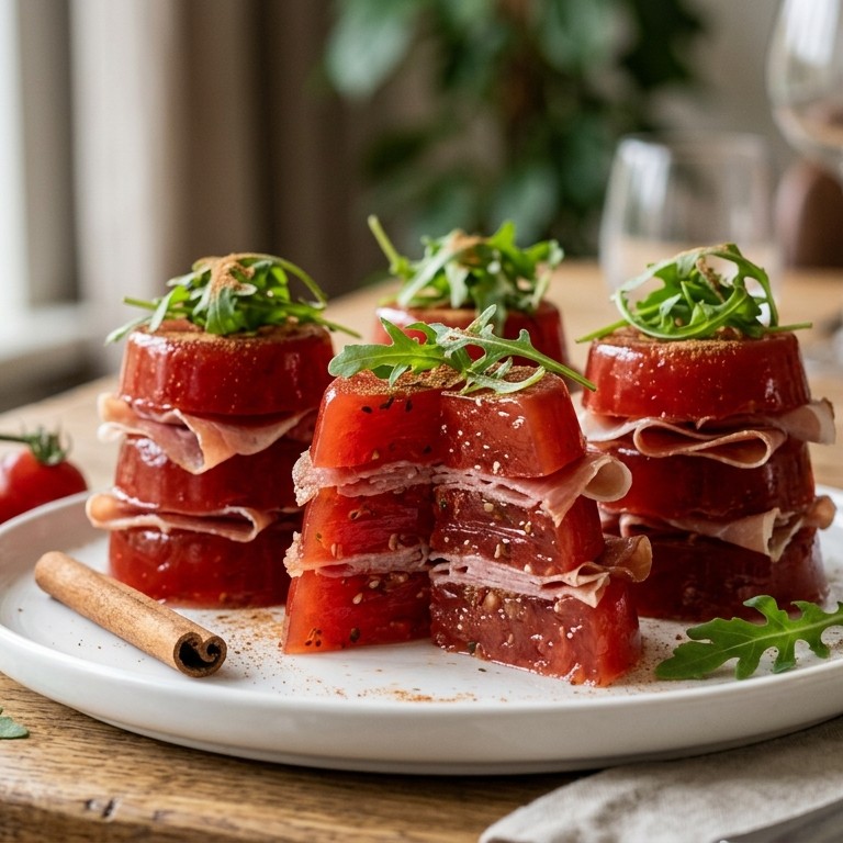 Tomatentorentjes met kaneel en ham recept