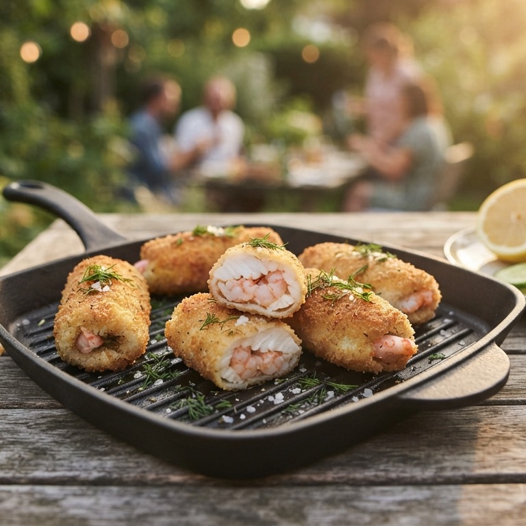 Tongrolletjes met garnalen recept