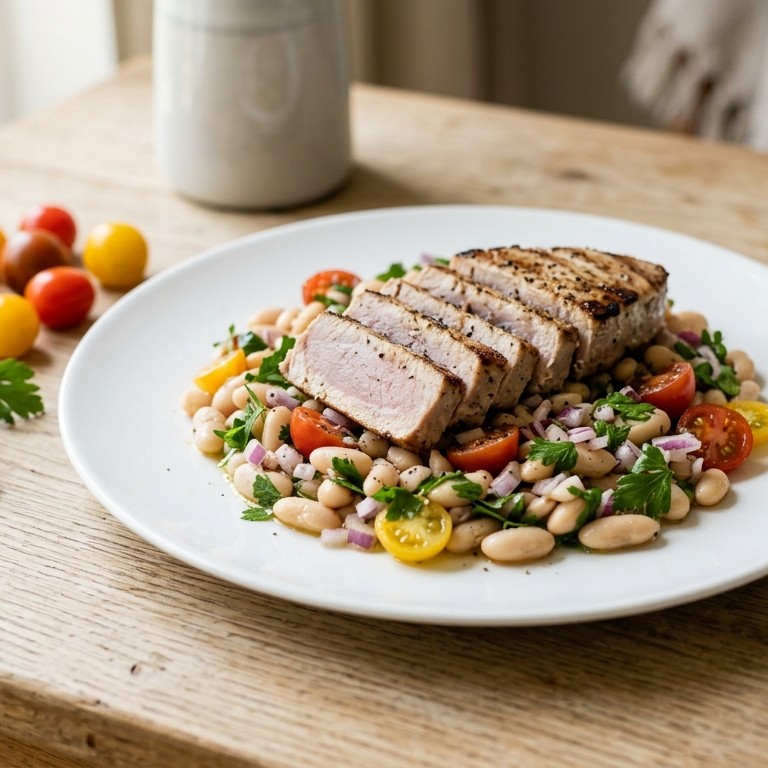 Tonijn met bonensalade recept