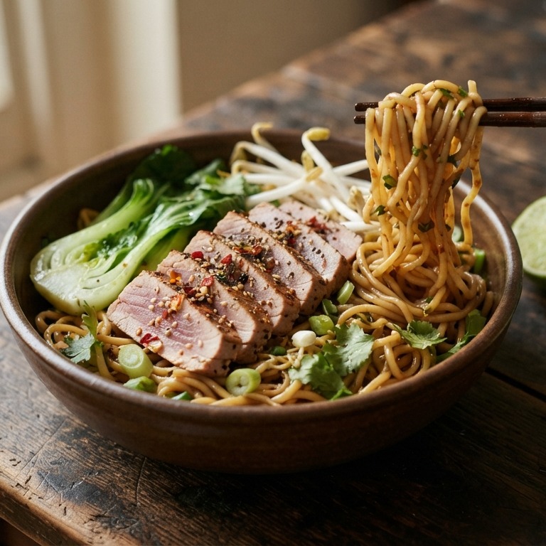 Tonijn met mie en paksoi recept