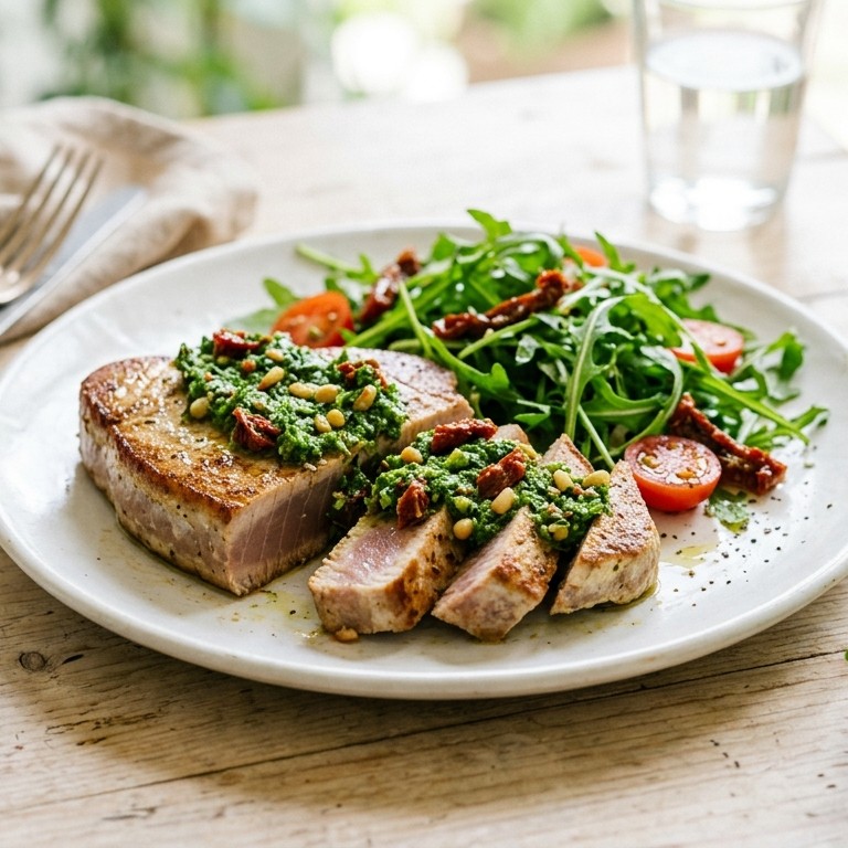 Tonijn met pesto recept