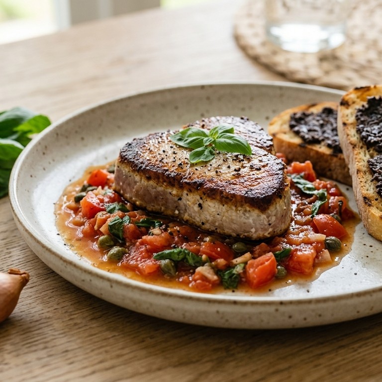 Tonijn met tomaatsaus recept