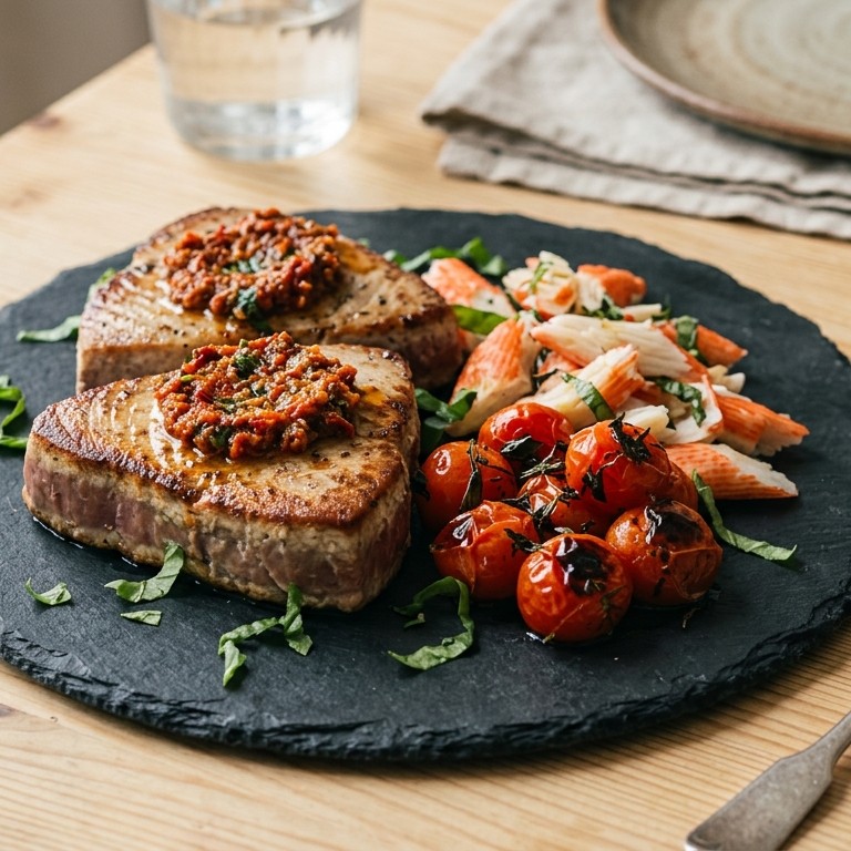 Tonijn met tomatenpesto recept