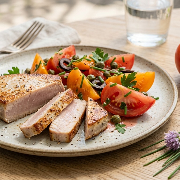 Tonijn met tomatensalade recept
