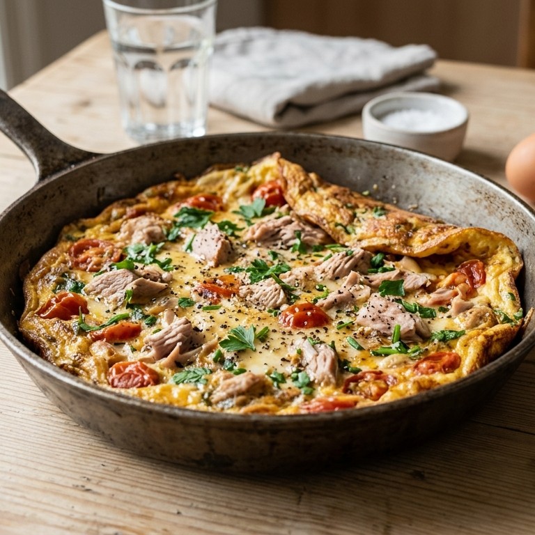 Tonijn-tomaat omelet recept
