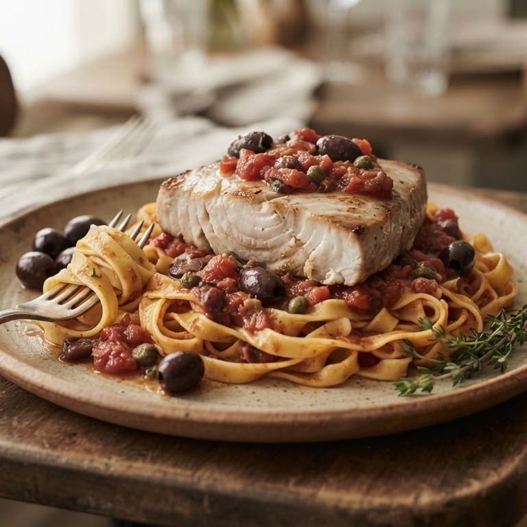 Tonijn uit de oven met eiertagliatelle recept