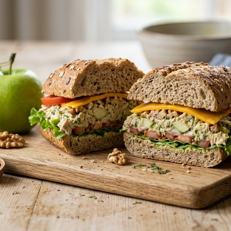 Tonijn- waldorfsalade sandwich recept