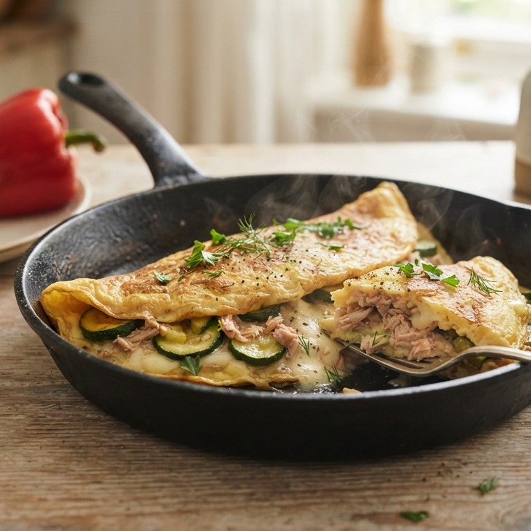 Tonijnomelet met courgette recept