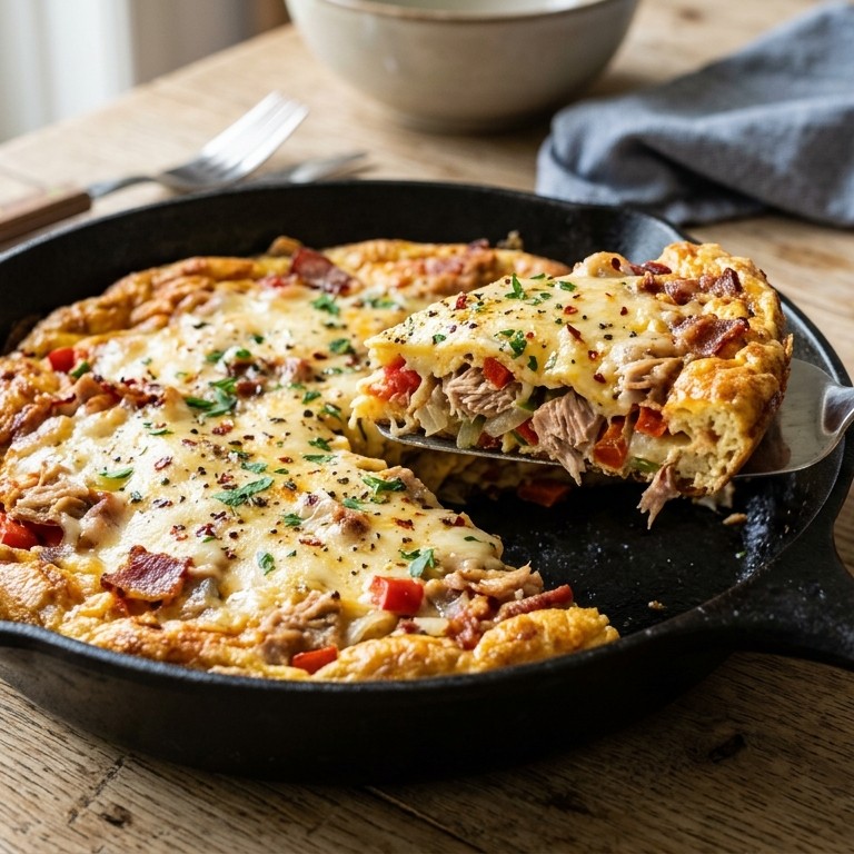 Tonijnomelet met spek recept