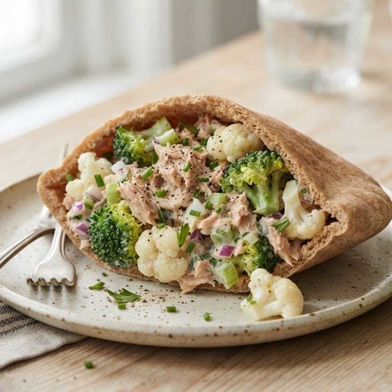 Tonijnsalade met broccoli en bloemkool recept