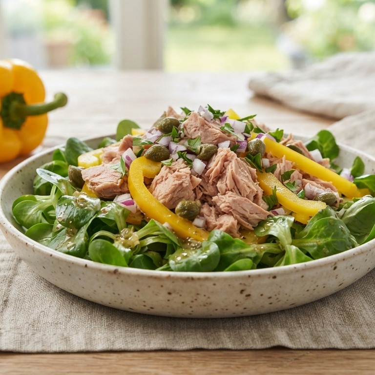 Tonijnsalade met gele paprika recept