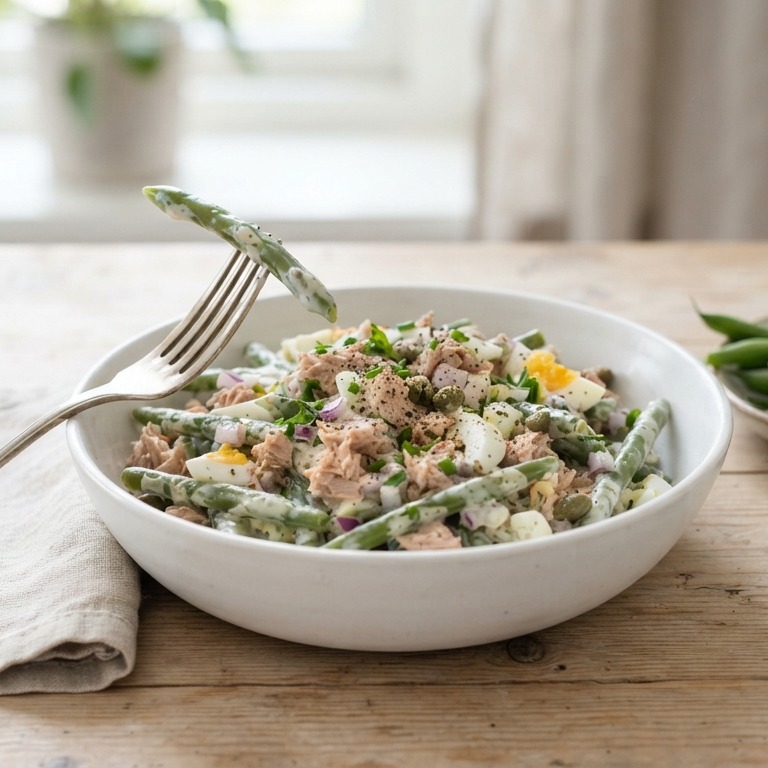 Tonijnsalade met sperziebonen recept
