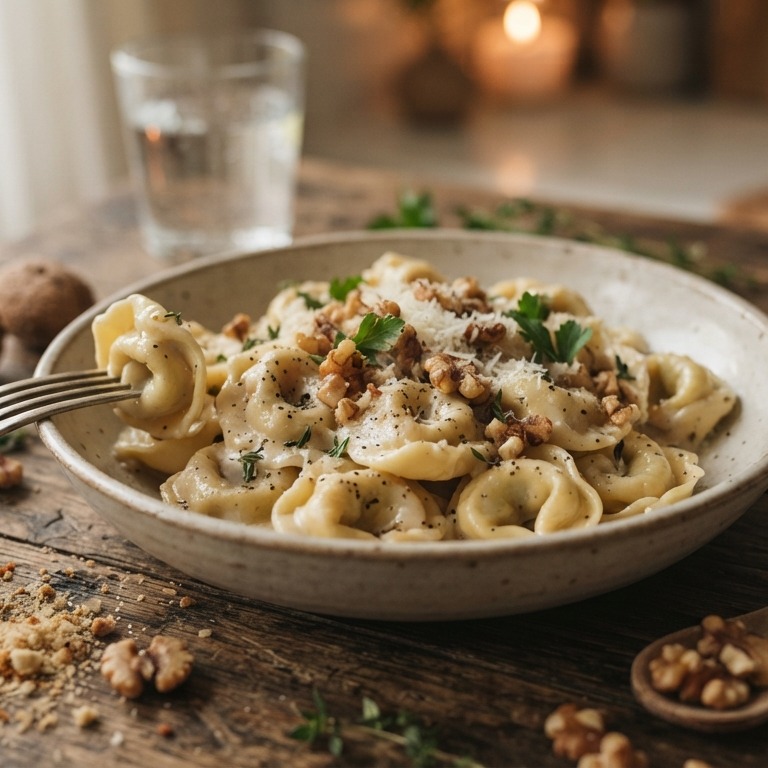 Tortelini's met walnoten recept