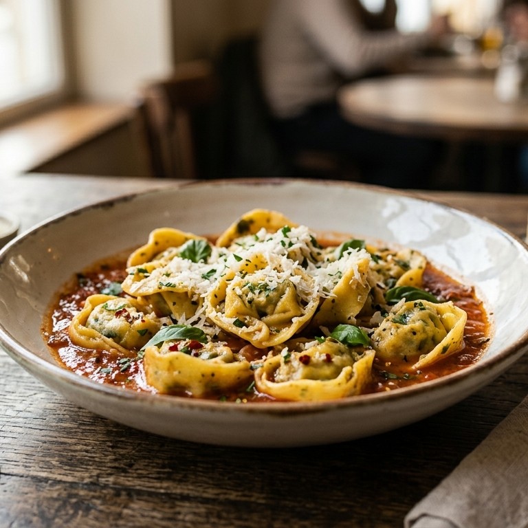 Tortellini met spinazievulling recept