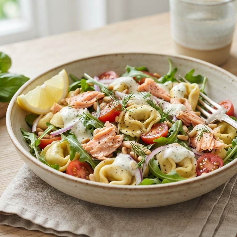 Tortellinisalade met zalm recept