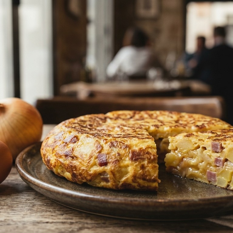 Tortilla met aardappel, ham en ei recept