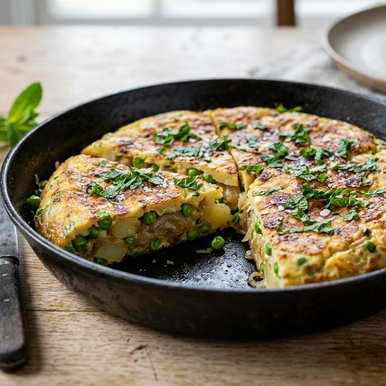 Tortilla met doperwten recept
